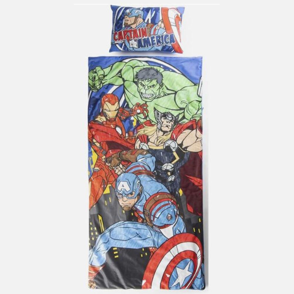 Avengers Captain America Kids Comfy Slumber Sleeping Bag & Pillow Set 54" x 27"
